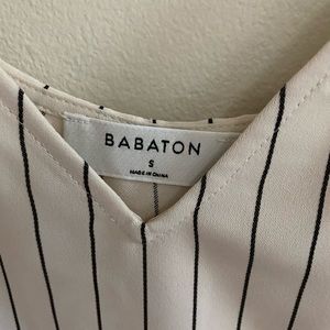 Babaton white striped camisole